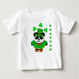 St patricks dayパーソナライズされたパンダベア ベビーTシャツ