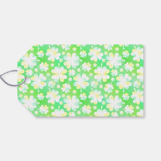 St patricks dayパーティーカスタムグリーンシャムロッククローバー ギフトタグ (裏面横)