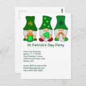 St patricks dayパーティーグノミー招待状 ポストカード (正面/裏面)