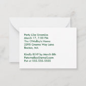 St patricks dayパーティーグノーミー招待状ノートカード ノートカード (裏面)