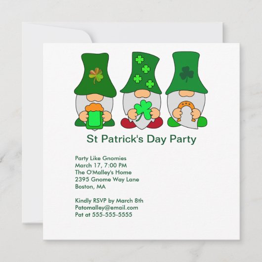 St patricks dayパーティー格言スクエア招待状 カード (正面)