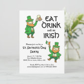 St patricks dayパーティー食べドリンクアイリッシュレプレシャン 招待状 (スタンド正面)