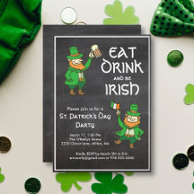 St patricks dayパーティー食べドリンクアイリッシュレプレシャン