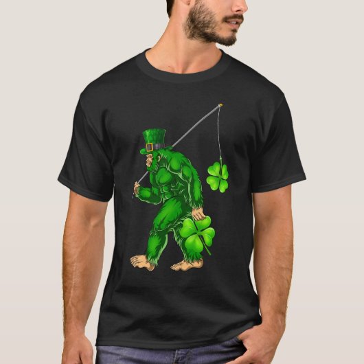 St patricks dayビッグフットサスカッチアイルランド tシャツ (正面)