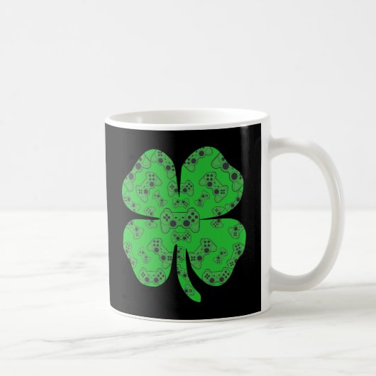 St patricks dayビデオゲームのコントローラーShamrock コーヒーマグカップ (右)