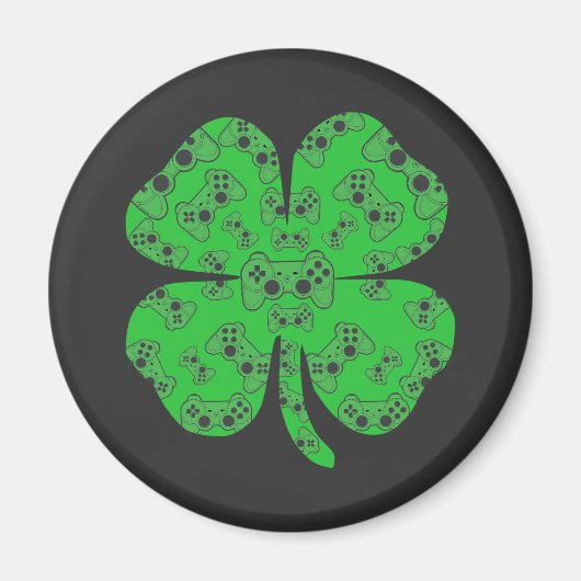 St patricks dayビデオゲームのコントローラーShamrock マグネット (正面)