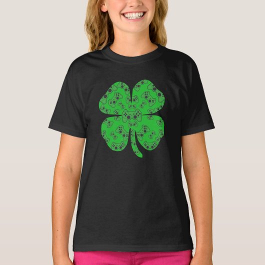 St patricks dayビデオゲームのコントローラーShamrock Tシャツ (正面)