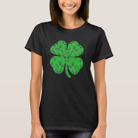 St patricks dayビデオゲームのコントローラーShamrock Tシャツ (正面)