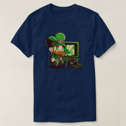 St patricks dayビデオゲームシャツゲーマーLeprechaun8 Tシャツ (デザイン正面)