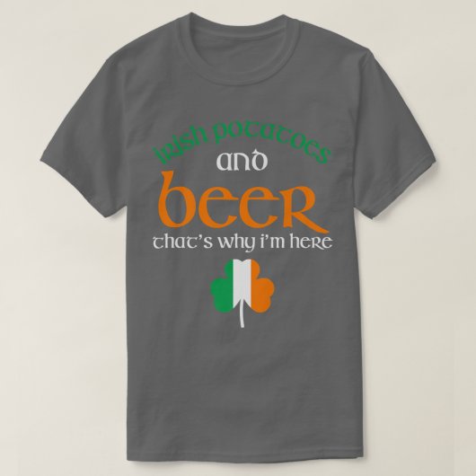 St patricks dayビールおもしろいアイリッシュポテト tシャツ (デザイン正面)