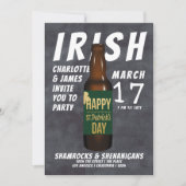 St patricks dayビールパーティーアイリッシュシェナニガン 招待状 (正面)