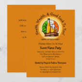 St patricks dayビール&フラグ編集メッセージパーティー 招待状 (正面/裏面)