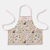 St patricks dayピンクラッキーシャームロックとレインボー エプロン (正面)