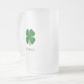 St patricks dayフォーリーフクローバーグリーンアイリッシュ フロストグラスビールジョッキ (正面左)