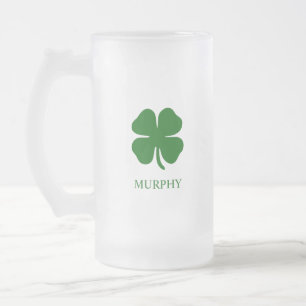 St patricks dayフォーリーフクローバーグリーンアイリッシュ フロストグラスビールジョッキ