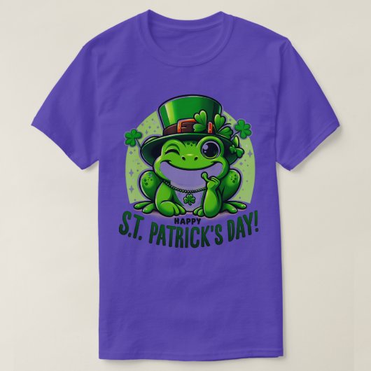 St patricks dayフロッグ顔サンパティスパディスメンズ tシャツ (デザイン正面)