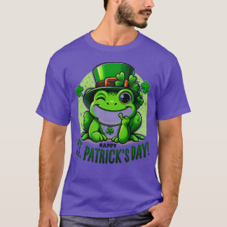 St patricks dayフロッグ顔サンパティスパディスメンズ tシャツ