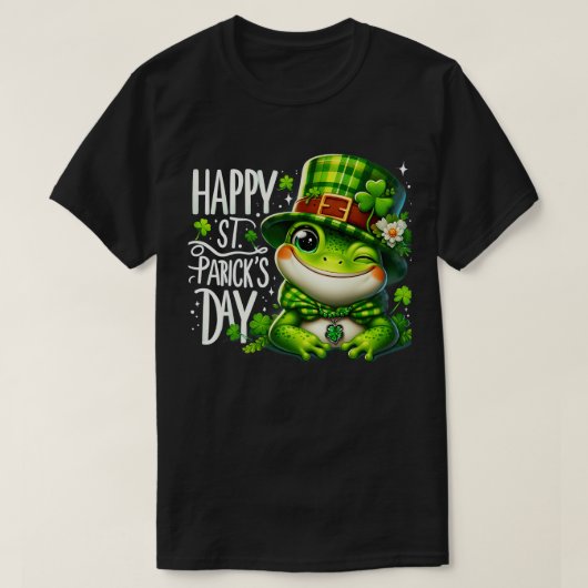 St patricks dayフロッグ顔サンパティスパディスメンズ tシャツ (デザイン正面)