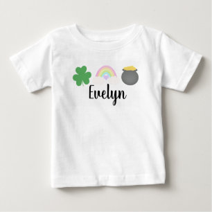 St patricks dayブライトレインボーベビーガール ベビーTシャツ