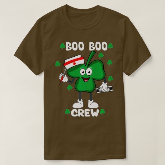 st patricks dayブークルーズナースおもしろいシャムロック tシャツ (デザイン正面)