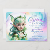 St patricks dayベビーシャワーレプレシャンガールセルティック 招待状 (正面)