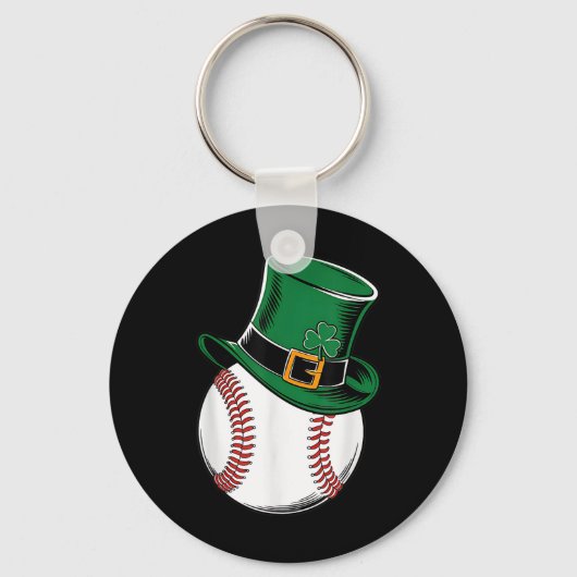 St patricks dayベースボールシャムロック キーホルダー (正面)