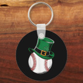 St patricks dayベースボールシャムロック キーホルダー (正面)