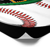 St patricks dayベースボールシャムロック ポスター (角)