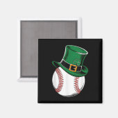 St patricks dayベースボールシャムロック マグネット (正面/裏面)