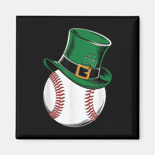 St patricks dayベースボールシャムロック マグネット (正面)