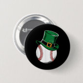 St patricks dayベースボールシャムロック 缶バッジ (正面&裏面)