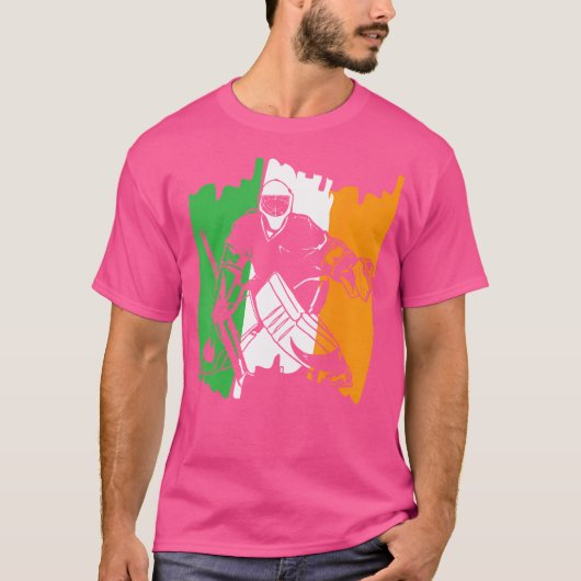 St patricks dayホッケーアイリッシュファミリーゴアリー tシャツ (正面)