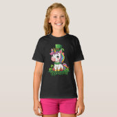 St patricks dayユニコーンキュートサンパティスガールズ tシャツ (正面フル)