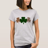 St patricks dayラッキーアイリッシュグリーンプレイドシャームロック tシャツ (正面)