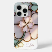 St patricks dayラッキークローバーステンドグラス効果 Case-Mate iPhoneケース (裏面)