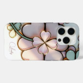 St patricks dayラッキークローバーステンドグラス効果 Case-Mate iPhoneケース (裏面 (横))