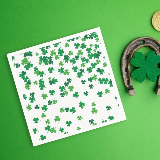 St patricks dayラッキーシャムロックパターン スタンダードカクテルナプキン