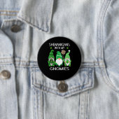 St patricks dayラッキーシャムロックヒョウ格言アイリス 缶バッジ (インサイチュ)
