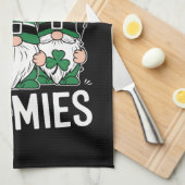 St patricks dayラッキーシャムロックレオパード格言 キッチンタオル (四つ折り)