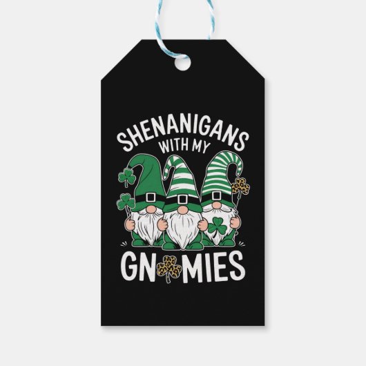 St patricks dayラッキーシャムロックレオパード格言 ギフトタグ (裏面)