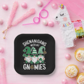 St patricks dayラッキーシャムロックレオパード格言 ペーパープレート (パーティー)