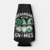 St patricks dayラッキーシャムロックレオパード格言 ボトルクーラー (正面)