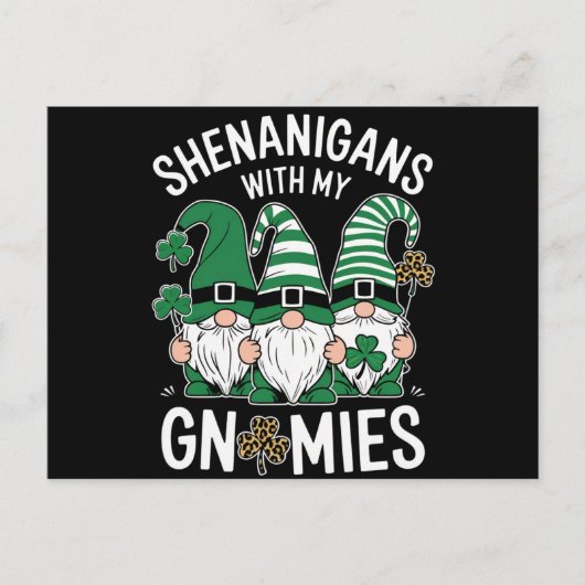 St patricks dayラッキーシャムロックレオパード格言 ポストカード (正面)