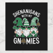 St patricks dayラッキーシャムロックレオパード格言 ワインラベル (シングルラベル)