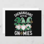 St patricks dayラッキーシャムロックレオパード格言 招待状 (正面/裏面)