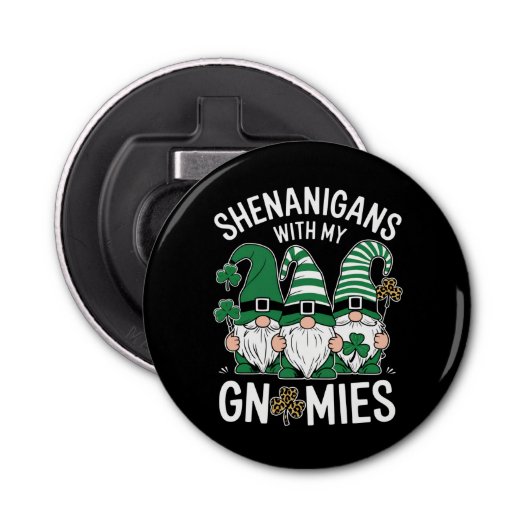 St patricks dayラッキーシャムロックレオパード格言 栓抜き (正面)