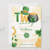St patricks dayラッキーツーバースデー招待状 招待状 (正面)