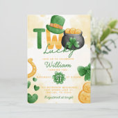 St patricks dayラッキーツーバースデー招待状 招待状 (スタンド正面)