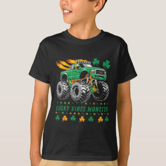 St patricks dayラッキービーブスモンスタートラック tシャツ