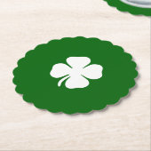 St patricks dayラッキーフォーリーフクローバーグリーンアイリッシュ ペーパーコースター (アングル)